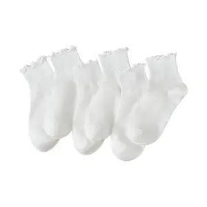 6 Pairs of Ruffle Socks Women, Cute Ruffle Ankle Socks