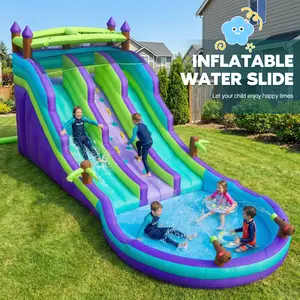 Upgraded Inflatable Water Slide Park with Splash Pool & Water Cannons – Large Backyard Bounce House Combo for 3-8 Kids, Birthday Party Summer Outdoor Water Park Toy for Toddlers,campingessentials,outdoorfurnitureset,campinggear