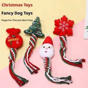 New pet supplies Christmas series: durable, cute cartoon dog training chew toy for teeth cleaning and chewing