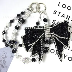 Bow-tie double-sided three-dimensional phone bag chain accessory