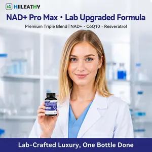 HIILEATHY NAD+ Pro Max | Premium 300mg Age-Friendly Formula | NAD+, CoQ10, Resveratrol with Black Pepper & Natural Fruit-Vegetable Blend Antioxidant Dietary Supplement Nad Supplements