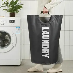 Multi Purpose 90L Dirty Clothes Storage Bag 600D Oxford Fabric Waterproof Dustproof Foldable Lightweight Portable Thickened Wear Resistant Organizer For Home Hotel