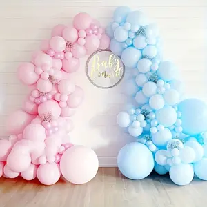 166pcs Blue & Pink Balloon Arch Kit, 166pcs Rubber Balloons, Floral Wreath Design, Ideal for Showers, Gender Reveals, Birthdays, Weddings, Baptisms, Communion, Anniversary, Indoor & Outdoor Decoration