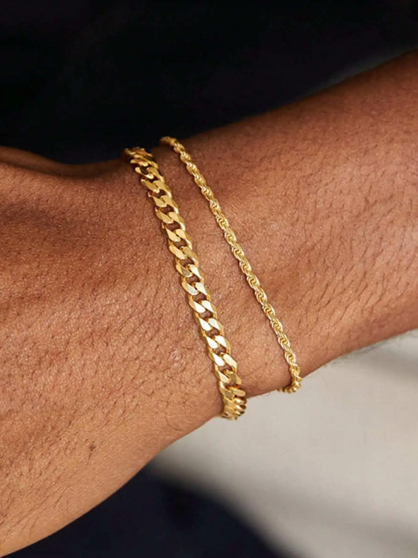 Men's Simple Style Stainless Steel Chain Bracelet, Fashion Jewelry for Party, Daily Decor, Trendy All-match & Exquisite Jewelry for Birthday Gift, Ad