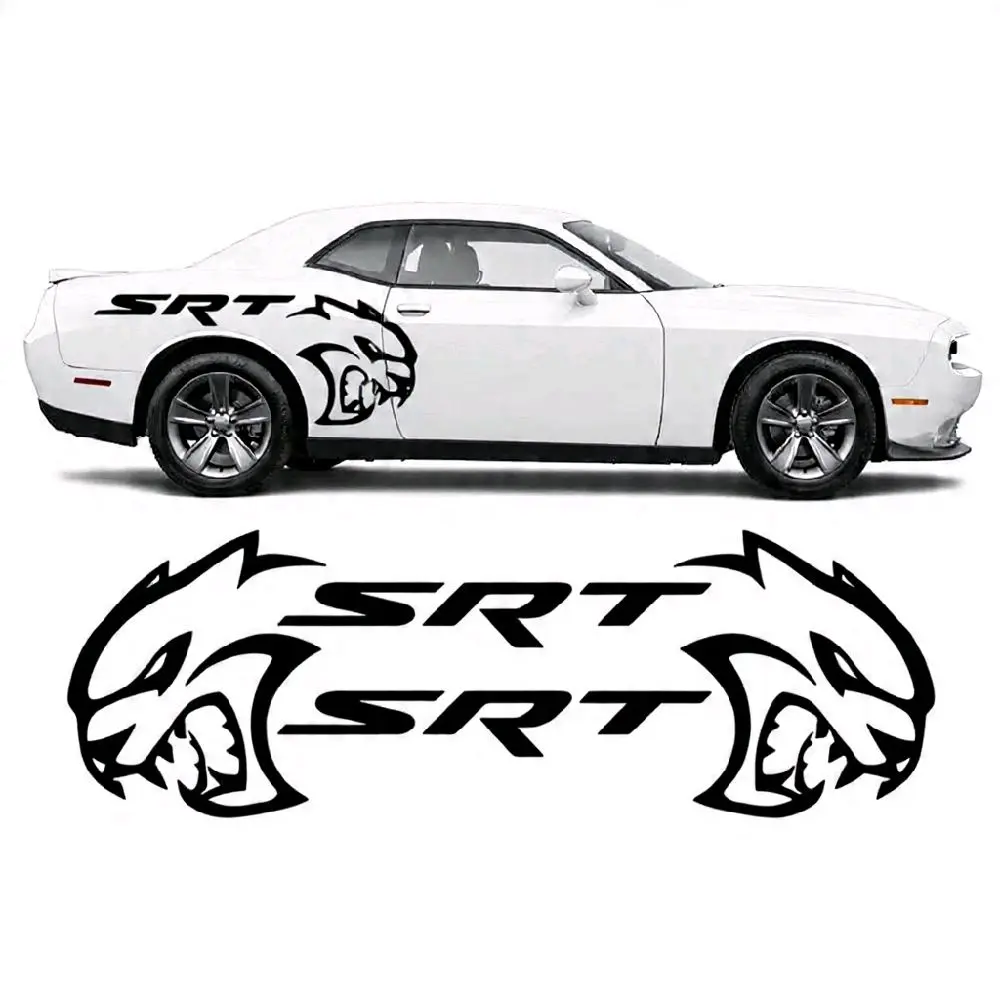 Challenger Charger Rear Side Decal Kit SRT Hellcat  Head Decal Pair Left & Right High-Quality Vinyl Weather-Resistant UV-Proof