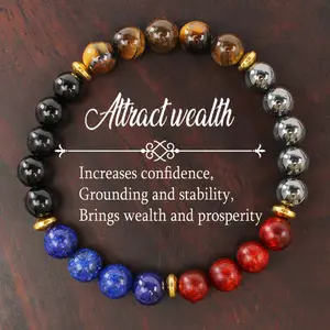 Attract Wealth Bracelet Increases Confidence, Grounding And Stability, Brings Wealth And Prosperity Healing Crystal Bead Gorgeous Jewelry Energy Girlfriend Boyfriend Souvenir Valentine Father Mother Anniversary New Year Christmas Halloween Birthday Gift