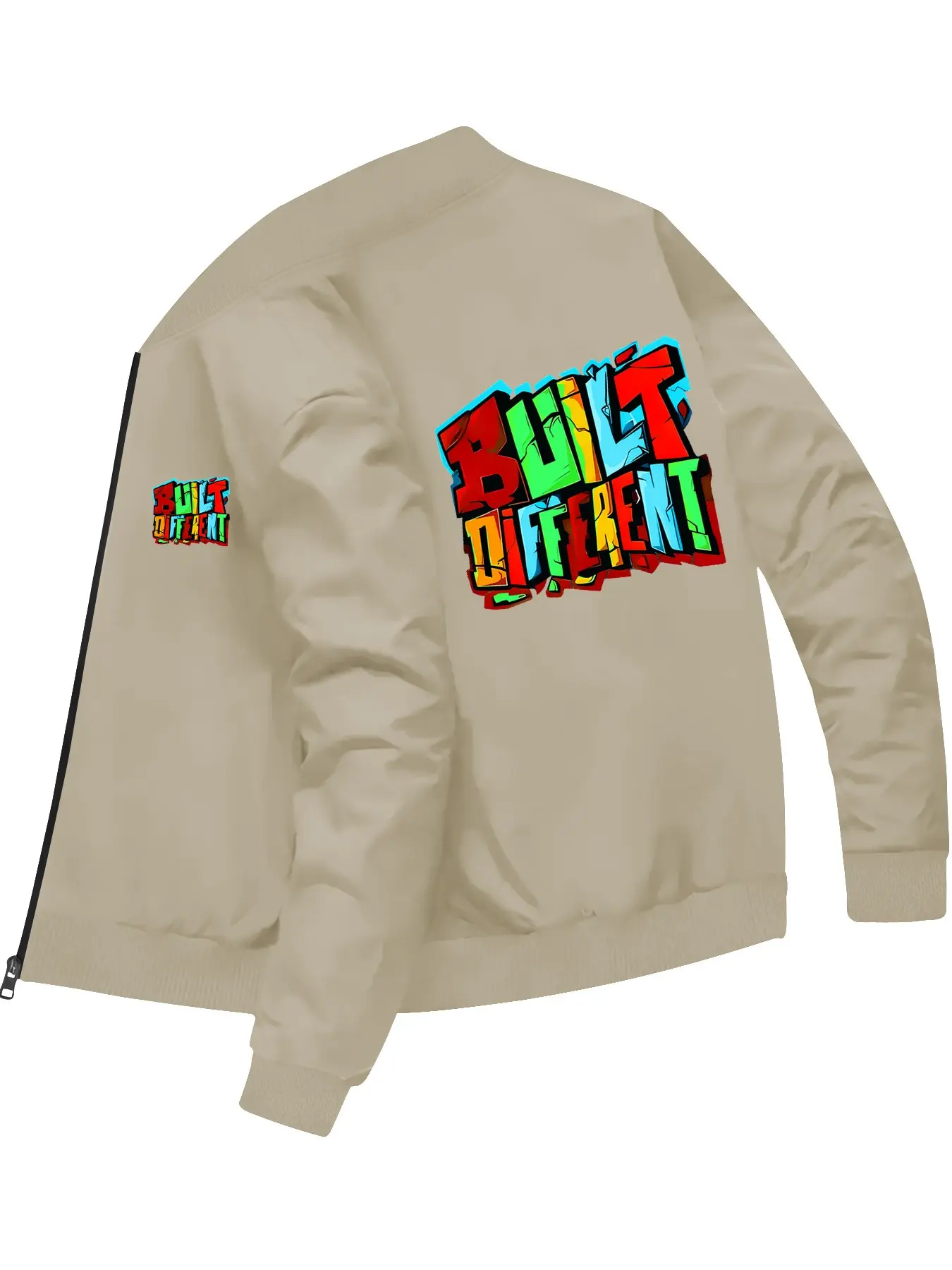 Trendy Personality Street Style Men's Printed Stand Collar Long Sleeve Jacket Coats for Daily Casual Fashion Wear