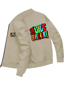 Trendy Personality Street Style Men's Printed Stand Collar Jacket for Daily Casual Fashion Wear