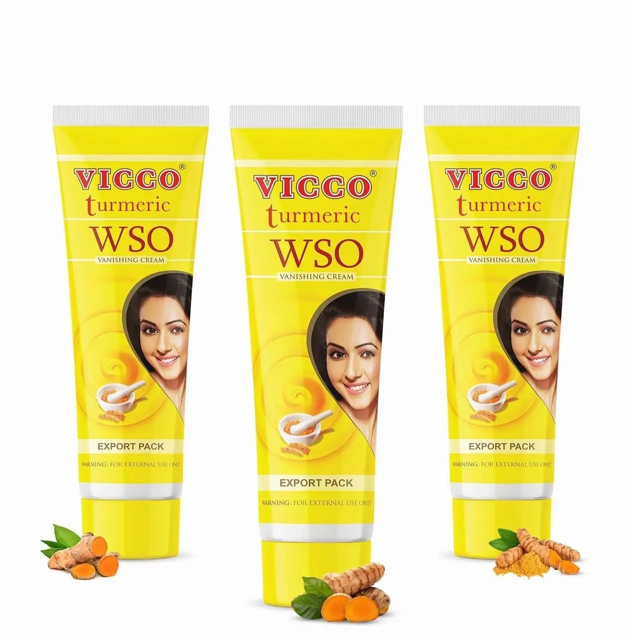 Turmeric WSO Vanishing Cream 70 Year Legacy of Ayurveda, with Turmeric for Daily Skincare, Lightweight Formula, Vegan, 100% Natural – 2.82 oz (3 Pack)