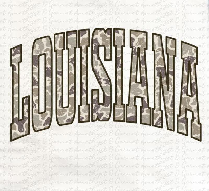 Gildan CAMO State Crewneck Sweatshirt - Ash Color, 100% Cotton, All 50 States Available