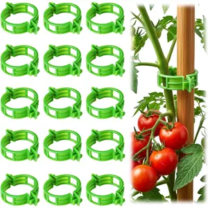 100 count Tomato Clips for Climbing , Plastic Trellis  Support Clips for Garden,  Clips for Supporting Grape Tomato Vine and Vegetables  to Grow Upright Makes  Healthier
