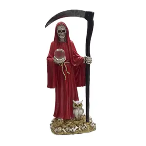 Santa Muerte Red Cloak Statue – 17 inch Spiritual Protection & Love Power