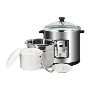 NARITA 10L Multi-Use Electric Steamer Slow Cooker with Dual Pots - Fast Heating & Insulation for Soup and Stews