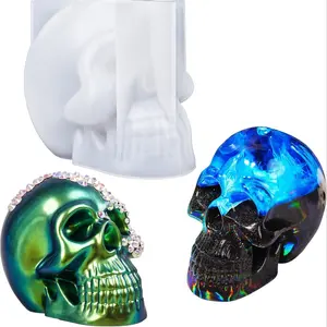 3D Skull Shaped Silicone Mold, 1 Count DIY Candle Mold, Candle Making Mold, DIY Craft Supplies for Home Decoration