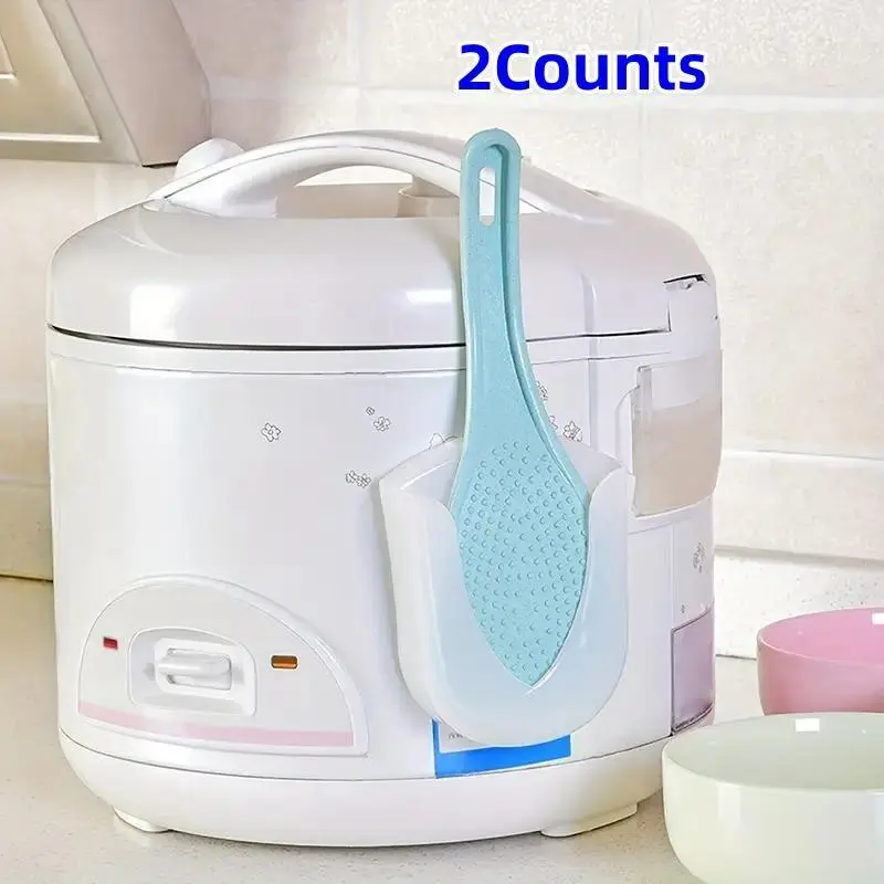 Kitchen Rice Spoon Storage Rack, Suction Cup Rice Scoop Holder, Creative Home Soup Spoon Stand, 2 Pieces Set