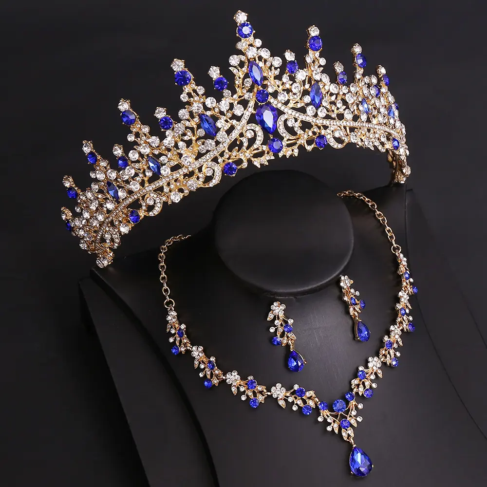 H1269KCGolden white diamond+Blue Diamond