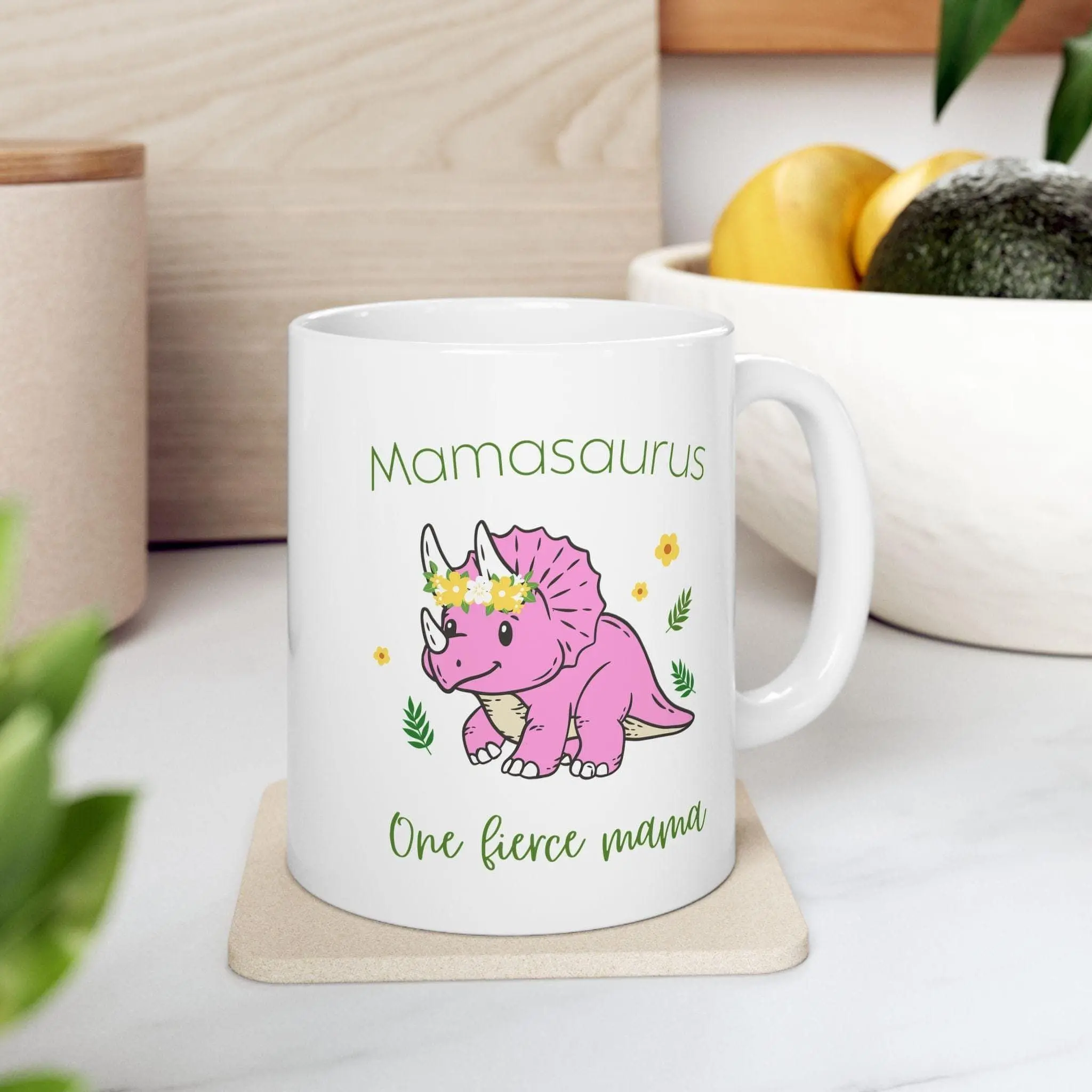 Mamasaurus Mug Funny Mom Coffee Cup Cute Dinosaur Mug Motherhood Gift for Moms Mothers Day Mug Mom Life Humor