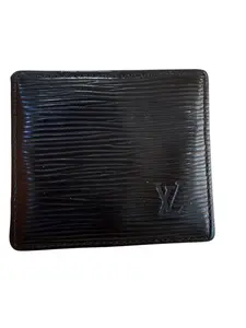 Pre-owned Louis Vuitton Leather Pouch Black Epi Coin or Jewelry Case MI0953