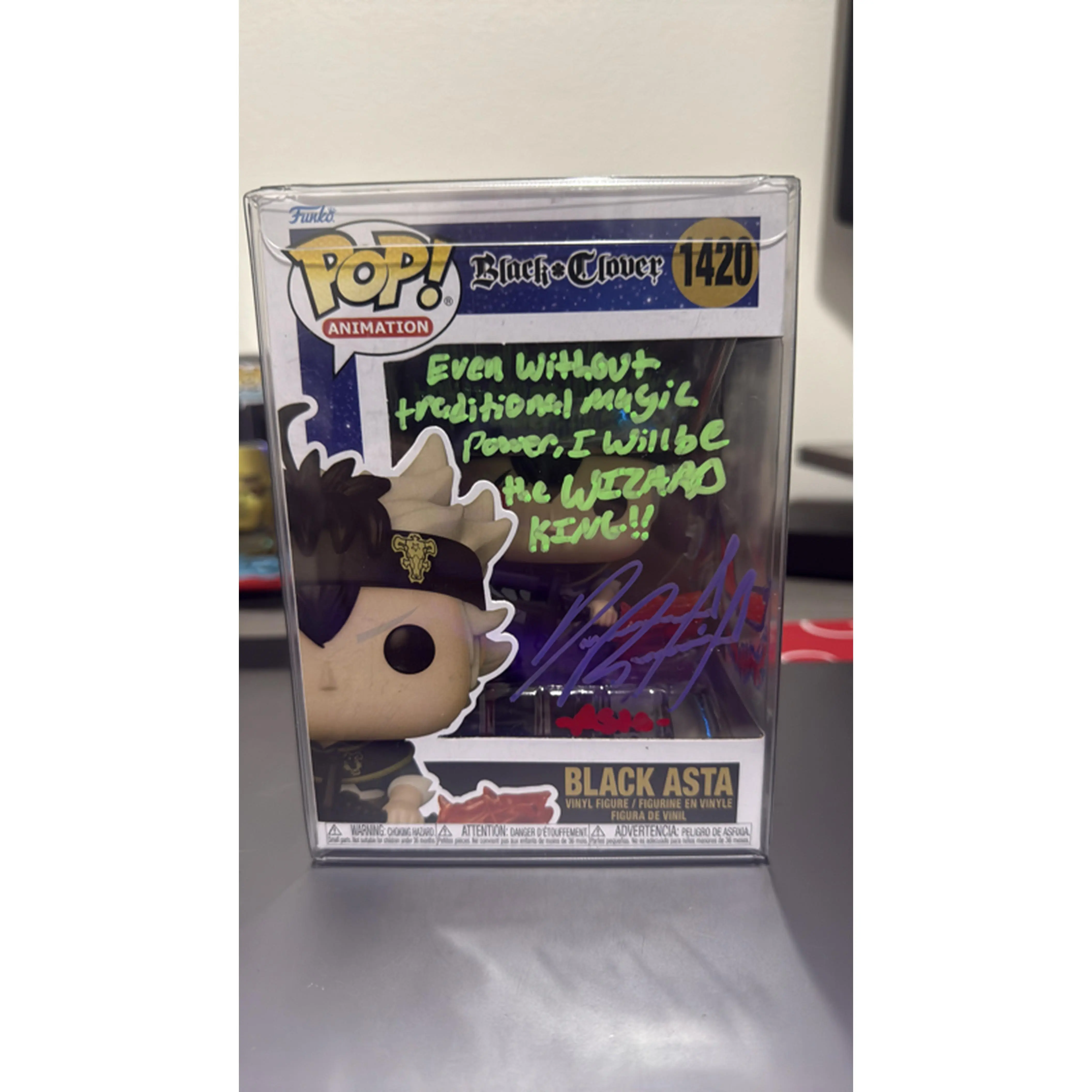 Funko Pop! Black Clover Asta Signed Pop with Doodle 1420 - Officially Licensed Collectible Figure