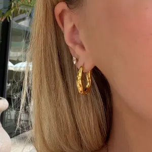 EVRY JEWELS Gold or Silver Plated Women's Glossy Girl Earrings