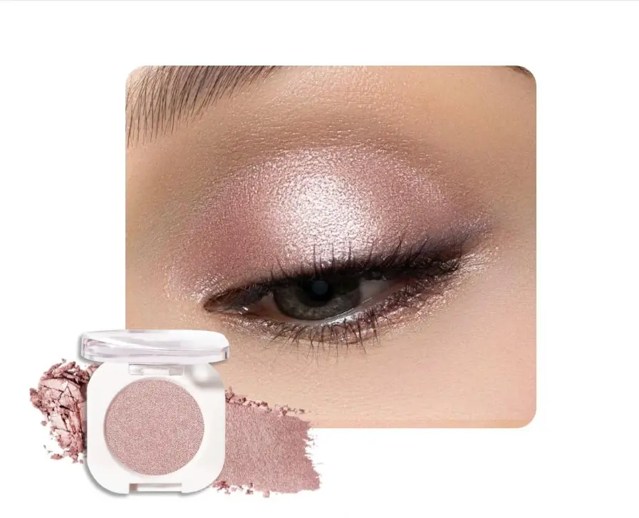 Champagne Shimmer Single Eyeshadow, Lightweight Blendable Mini Eye Shadow for Older Women, Monochrome Eyeshadow Palette Makeup Pigmented Waterproof, Vegan & Cruelty-Free, 24