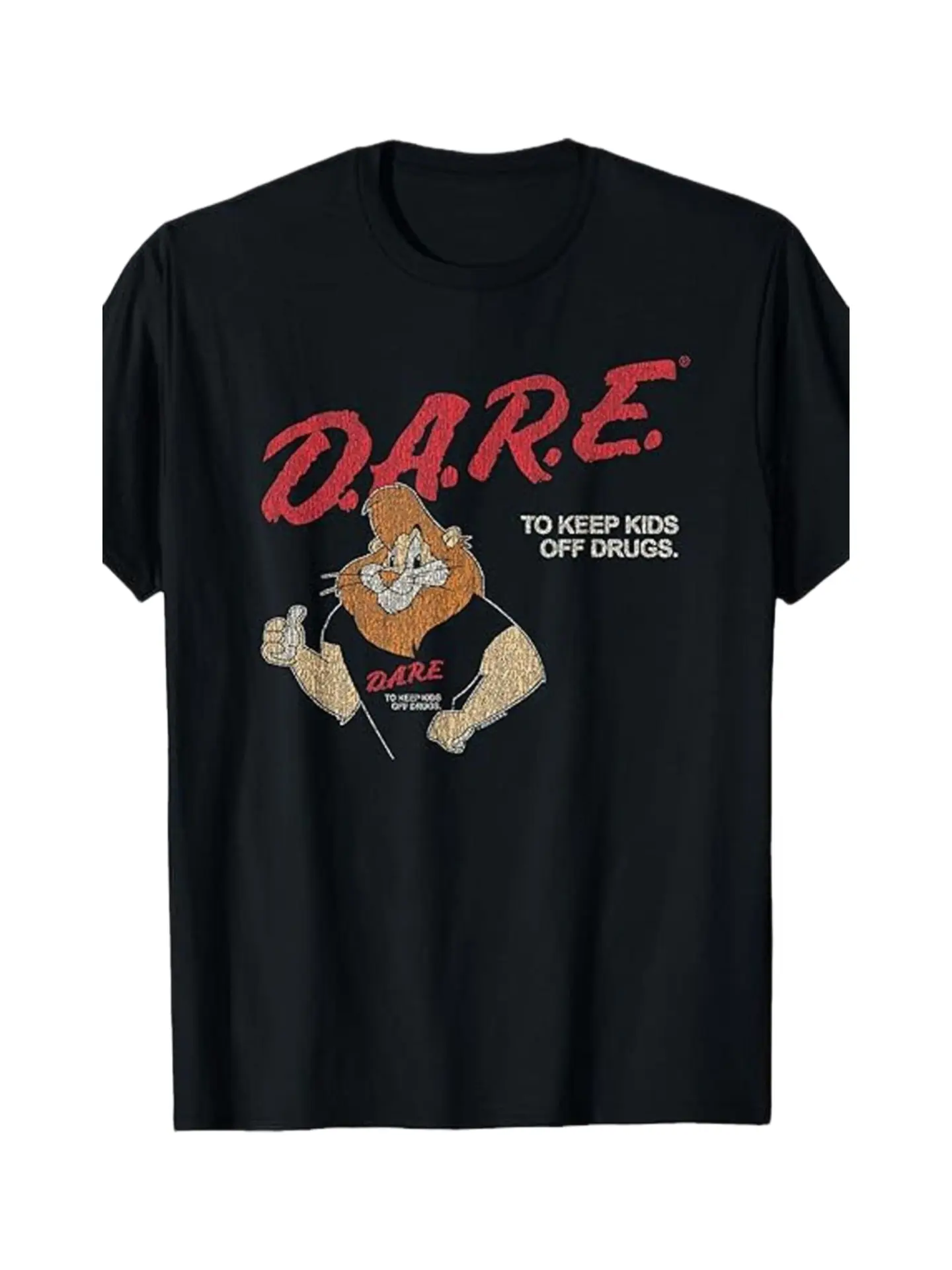Men's 90s Retro D.A.R.E Short-Sleeve T-Shirt, Dare Themed Graphic Design Top Gooner Eat Sleep Goon Repeat Washed Acid Vintage cotton favorite tee color comfort Unisex tshirt kemp tia white charleston