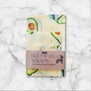 Reusable Beeswax Wraps 3 Pack - Eco-Friendly, Sustainable, and Non-Toxic  Versatile Food Storage.