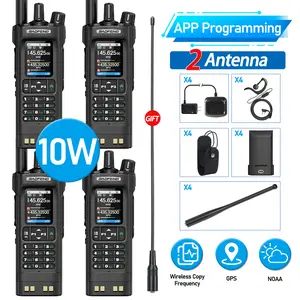 Baofeng UV32 Ham Radio Handheld 10W Rechargeable Walkie Talkies Long Range UV-32 Two Way Radio uv32 NOAA Weather Radio with GPS,APP Programming