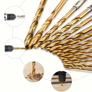 50pcs Coated HSS Drill Bit Set, 135 Tip for Crafts, Woodworking, Carving & Jewelry Making- Size 1/25-1/8 Inch, With Metal Cylindrical Shape, Precision Drilling in DIY & Small Projects, Durable Coated for Long Use