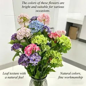 Natural Textured Three-Headed Realistic Hydrangea, Durable Decor for Weddings, Offices, Living Rooms, Dining Rooms, Enhances Atmosphere