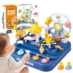 Interactive Duck Adventure Track Toy Set ,Ideal for Children's Entertainment, Puzzle Assembling Sliding Track Ferris Wheel Car Children's Boy Toys