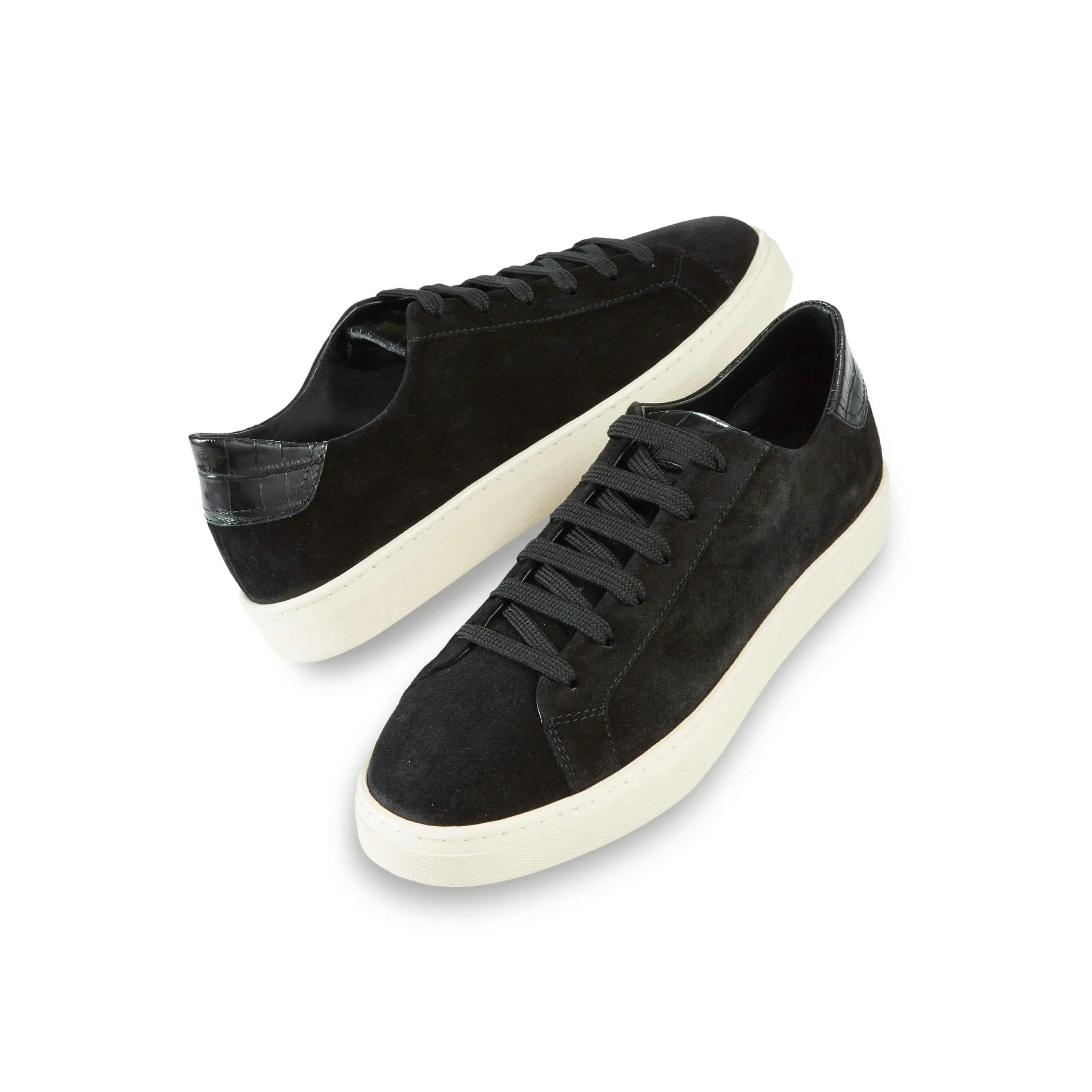 Men's Calfskin Suede Casual Shoes with Crocodile Animal Print, Memory Foam Insole, and Goat Leather Lining for Everyday Wear, Croco Print, Rubber Sole, Goat Skin, Low Top, Footwear, Trainer, Sneaker, Walking Shoes, Calf Skin, Low Top Shoes
