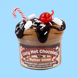 Cozy Hot Chocolate Butter Slime Kit - Soft & Smooth Scented with Faux Marshmallows & Chocolate Drizzle - Perfect for Stress Relief & Sensory Play - Imagination Harvest Slimes