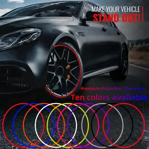 312.99inch Universal Wheel Protection Strip, ABS Wheel Center Decorative Strip, Front Positioning, Anti-Collision Rubber Guard, Tire Protection Ring / Suitable for 4-Wheel / Car Essential