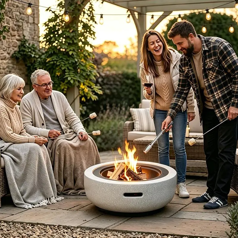 Multifunctional Garden Fire Pit, Outdoor BBQ & Heating Stove, Burns Wood and Charcoal