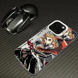 Anime Kyojuro Rengoku “Cool Series” Phone Case — Compatible with iPhone 17 Pro / 16 / 15 / 14 / 13 / 12 / 11 Pro Max / 16 Plus / 16E / 17 Air — Candy-colored matte back cover