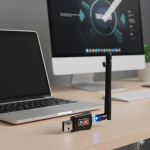 600Mbps Dual Band USb wiFi Adapter for PC Desktop Laptop, Ac600 Wireless Network Card with 2.4Ghz/5GHz High Gain Antenna, Windows 11/10/8/7/XP/Vista Mac Linux Support, Plug and Play Internet Dongle