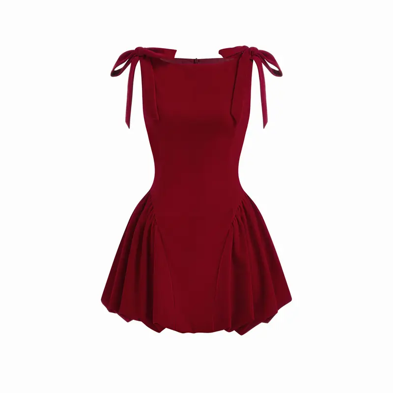 strapless open back dress Dolly Elegant Red French Sleeveless Sequin Backless Long Cocktail Dress-Quin M / Red main image 0