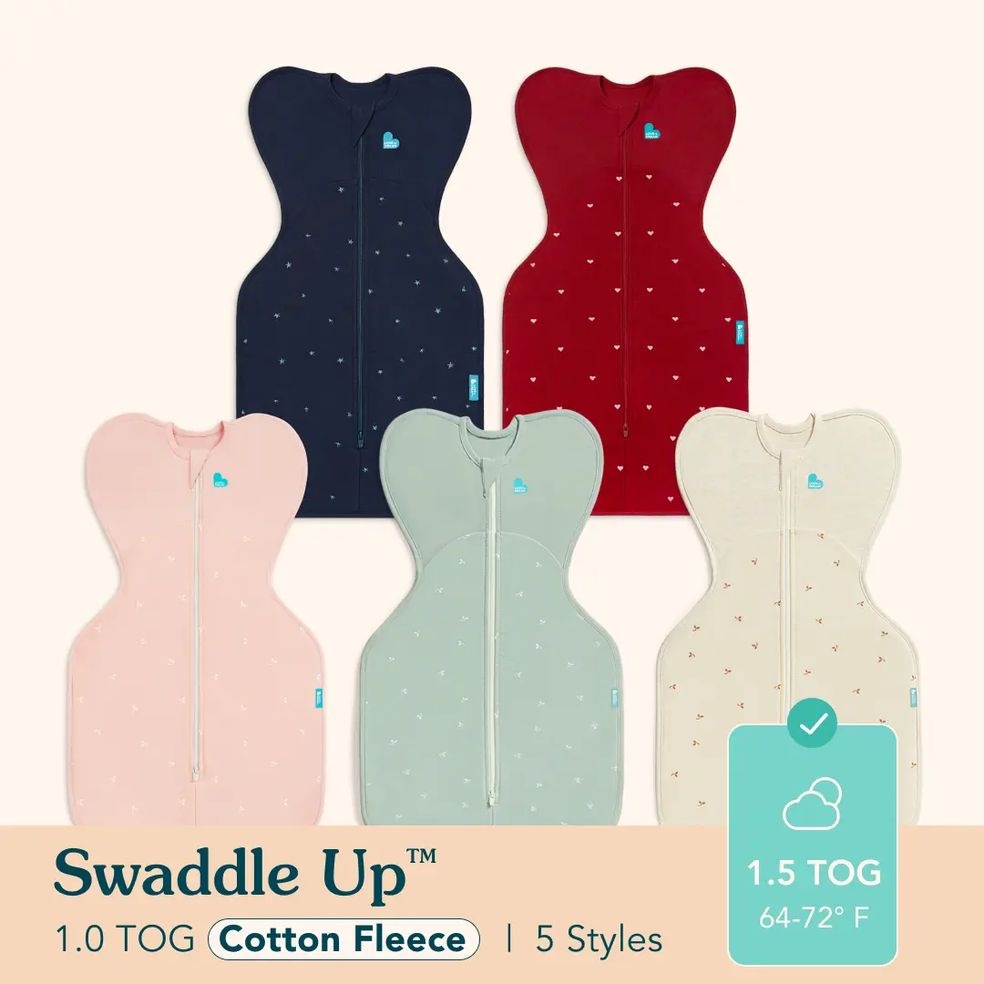 Swaddle Up™ Baby Swaddle, 1.5 TOG Cotton Fleece - Arms Up Swaddle for Newborns