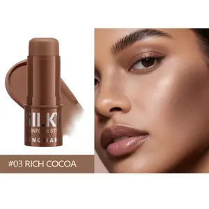 1pc Long-Lasting Matte Contouring Stick - Buildable Cream Natural Bronzer & Face Defining Powder-like Shade (Warm Brown/Beige/Golden Sand/Cocoa) - Multi-Use Highlight & Shadow Stick for Sensitive Beige, Travel-Friendly Makeup Palette, Highlighting Stick