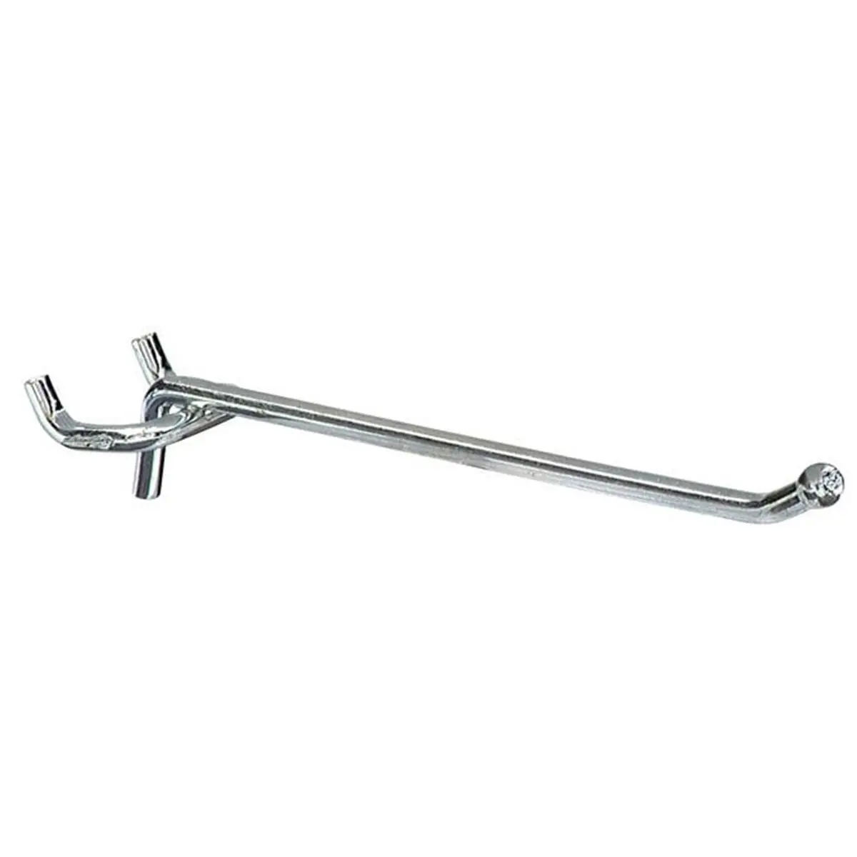212 MAIN 8 in Double Prong Straight Heavy Duty Peg Hooks - Metal Ball Ends Pegboard Accessory, Model 14480-100, 0.25 in Pegboard Fit for Garage Tool Storage, 8 Inches