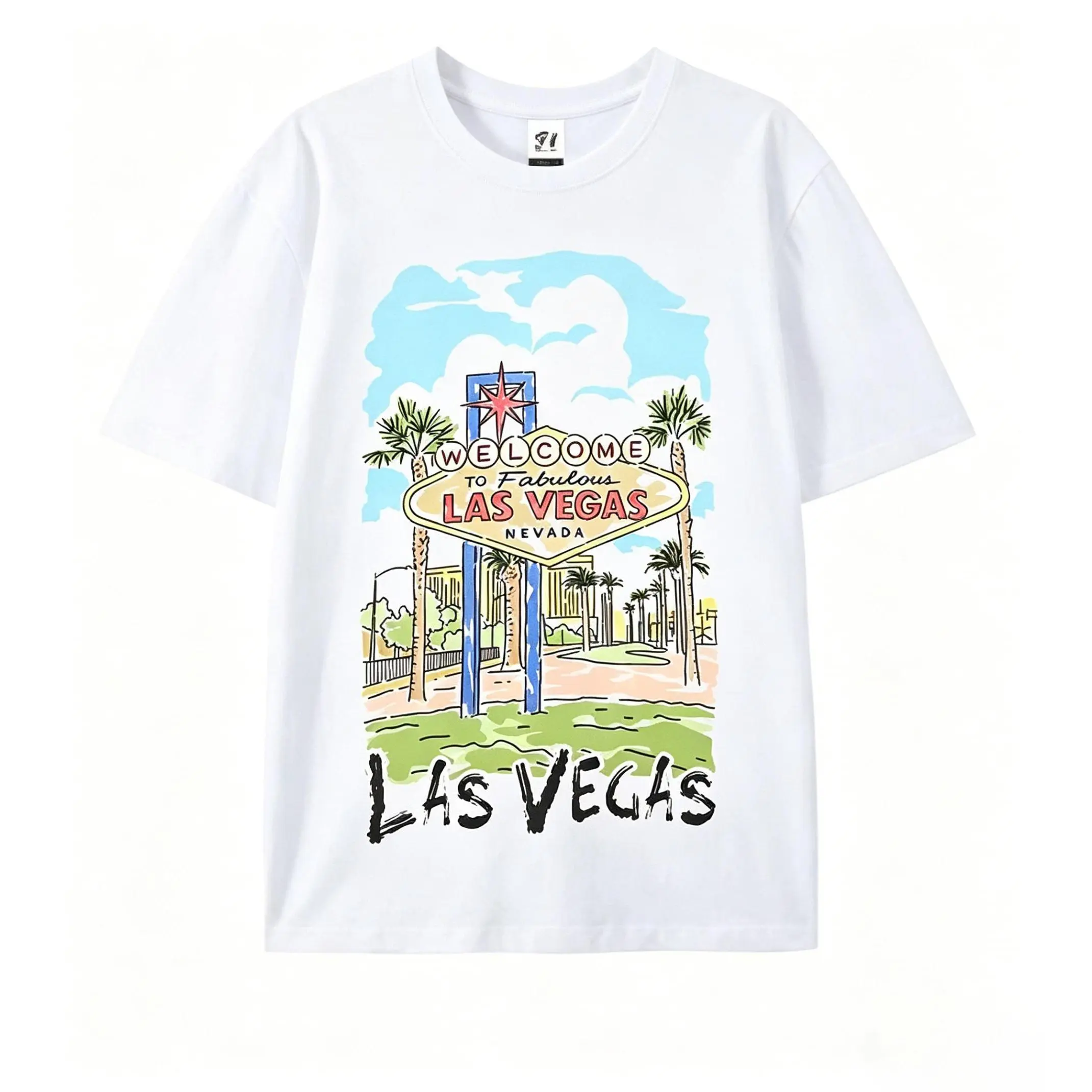 Welcome To Fabulous Las Vegas Hand Drawn Graphic Shirt, Retro Las Vegas Sign Vacation Souvenir Tee, Las Vegas Bachelorette Group