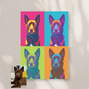 Pop Art Personalized Pet Canvas Wall Decor Custom Pet Portrait Funny Home Decor Wood Material High Quality Natural Rustic Look for Unique Quirky Scenes