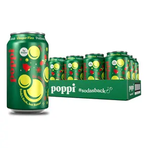 Poppi Prebiotic Soda, Ginger Fizz, 12oz (Pack of 12)