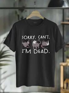 100% Cotton Sorry Can't Possum Dead Funny Opossum Fake Death Trash Meme T-Shirt
