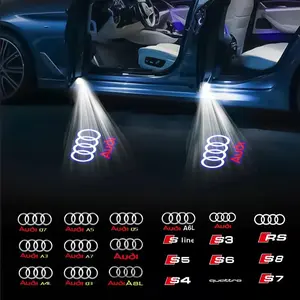 2Pcs HD Car Door Projector Laser Lamp Car Door Welcome Light For Audi Sline Q3 A5 A7 A3 Q5 Q7 A4L RS Quattro S3 S4 S6 S5 S7 S8