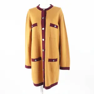 Pre-owned CHANEL Others Small Leather Goods Cashmere COCO Button Bicolor Knit Cardigan