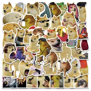 50 Pieces Cartoon Annoying Dog Emoji Graffiti Stickers, Waterproof Decals for Luggage, Notebook Decoration, Stickers Kit