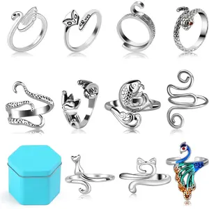 11 count Crochet Ring, Adjustable Knitting Tension Rings, Finger Loop Yarn Rings Crochet Ring for Finger,  Guide Knitting Thimble, Faster Knitting Accessories for Mother Grandma