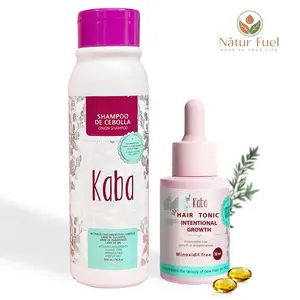 Kaba Hair Growth Kit – Red Onion Shampoo & Hair Growth Tonic – Kaba Shampoo de Cebolla & Tónico Capilar - Reduces Hair Loss & Boosts Hair Growth